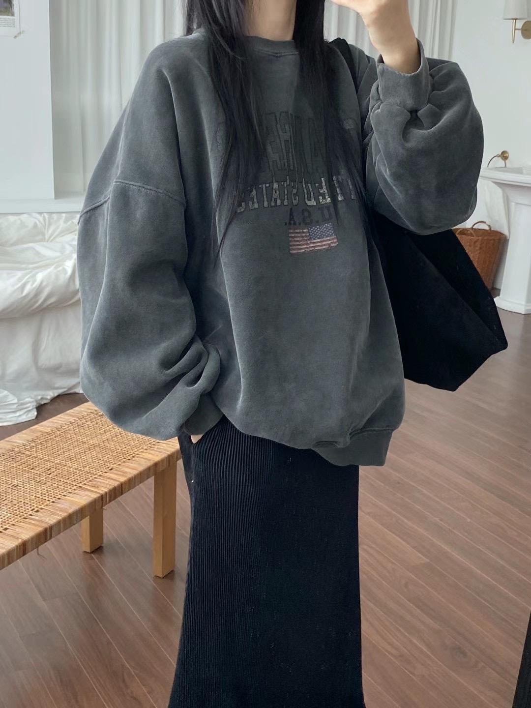 UNPLAN韓國直郵女裝新款24秋冬熱賣職業真品人氣時尚衛衣拉絨UNPLAN衛衣圖色3
