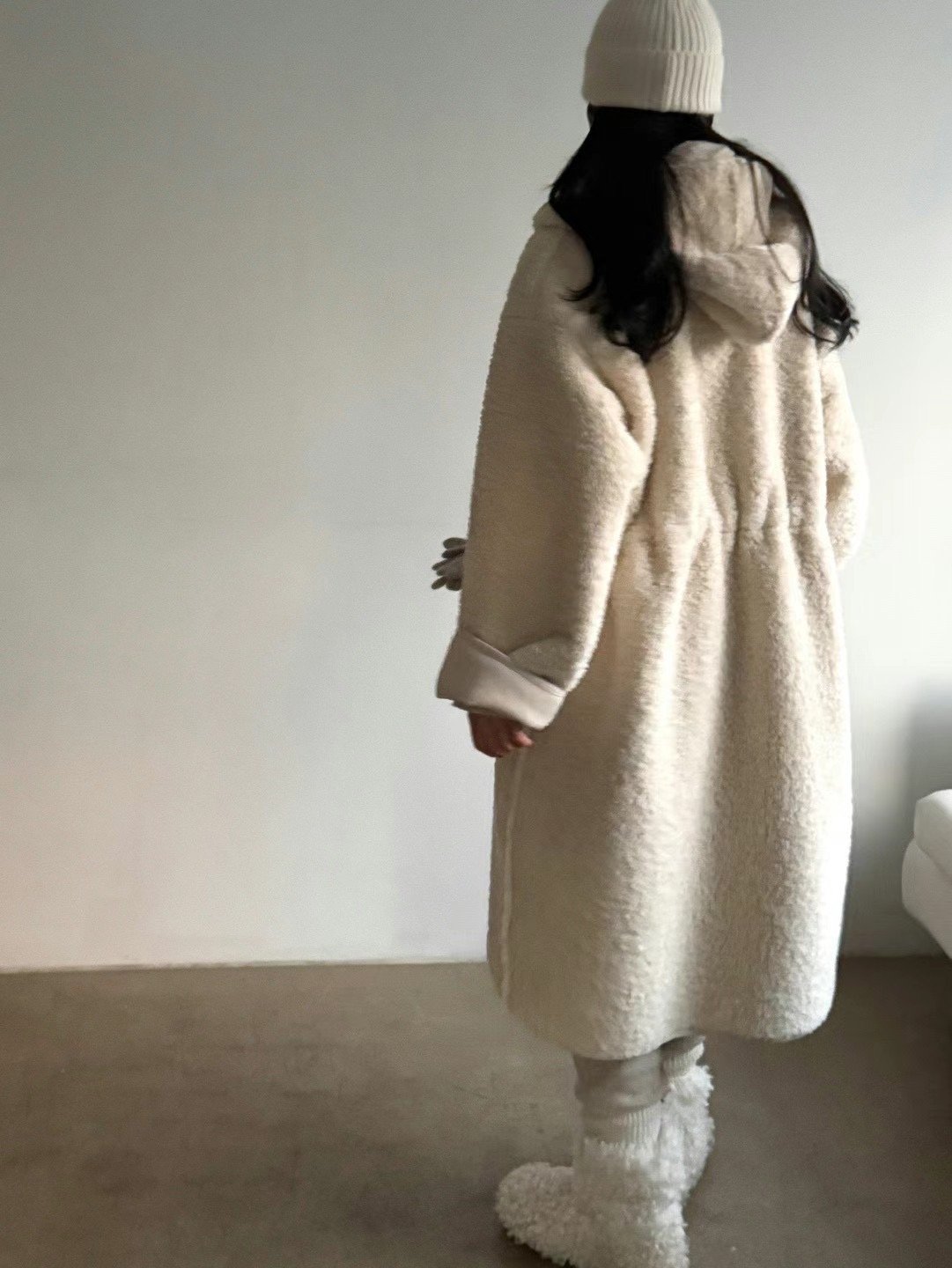 around110韓國直郵女裝新款時尚推薦職業24秋冬中長款大衣連帽around110中長款大衣