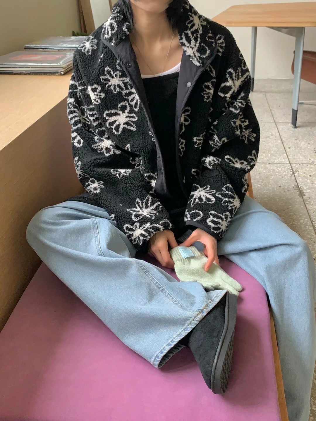 PEETS韓國直郵女裝新款熱賣24秋冬休閑人氣職業真品夾克雙面PEETS夾克
