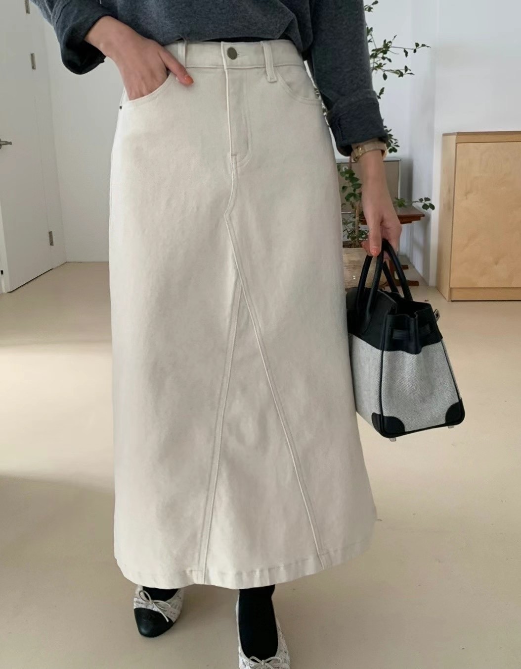 LUCKY ROOM直郵韓國代購女裝新款熱賣真品人氣休閑長裙拉絨LUCKY ROOM長裙