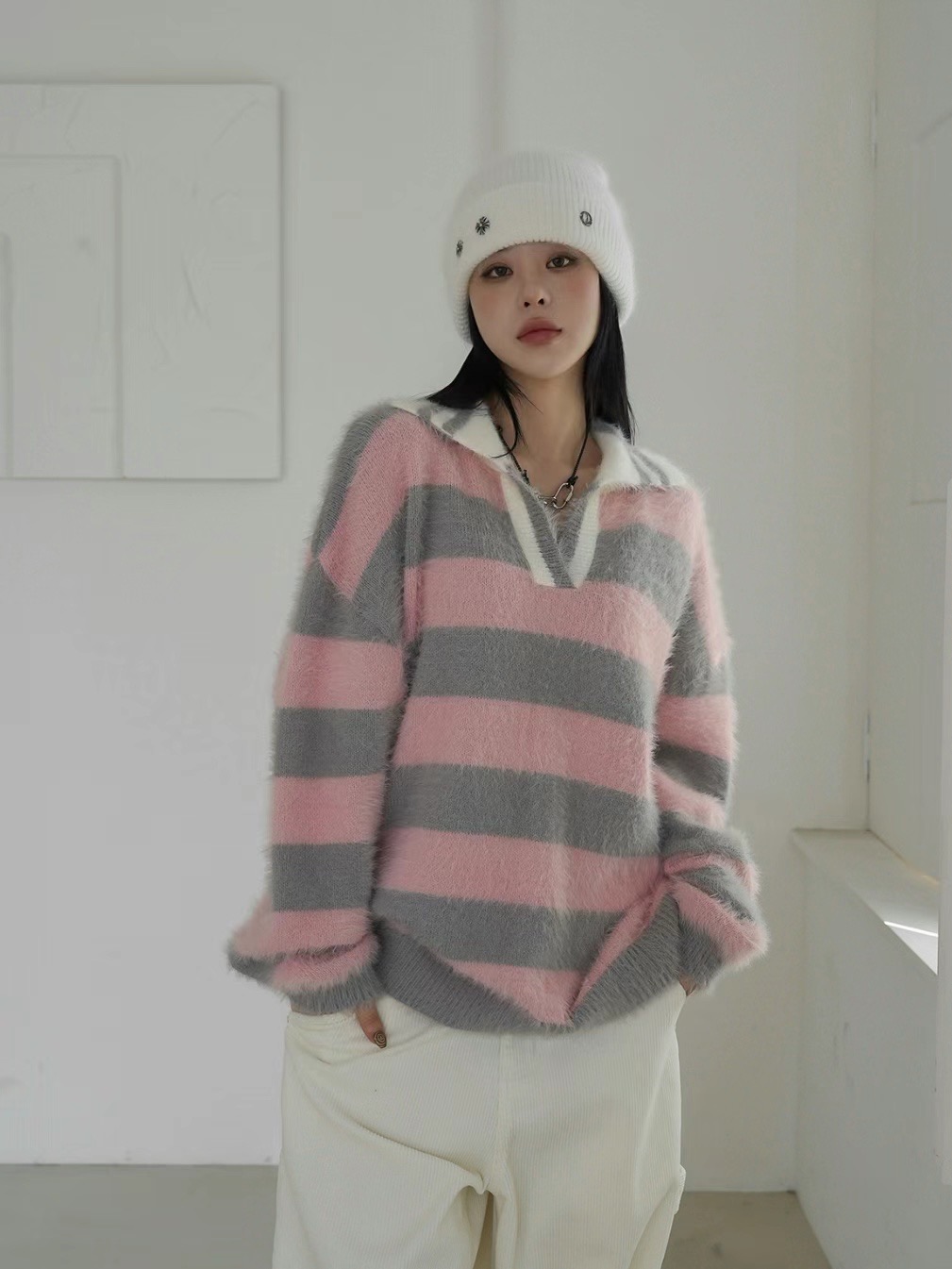 PEETS直郵韓國代購女裝新品時尚24秋冬熱賣真品職業推薦毛衣PEETS毛衣