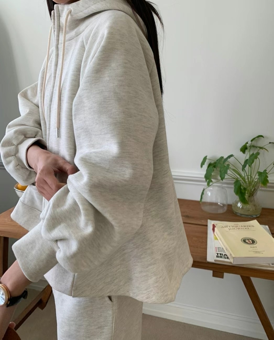 LUCKY ROOM直郵韓國代購女裝新款真品推薦夾克拉絨拉鏈連帽LUCKY ROOM夾克