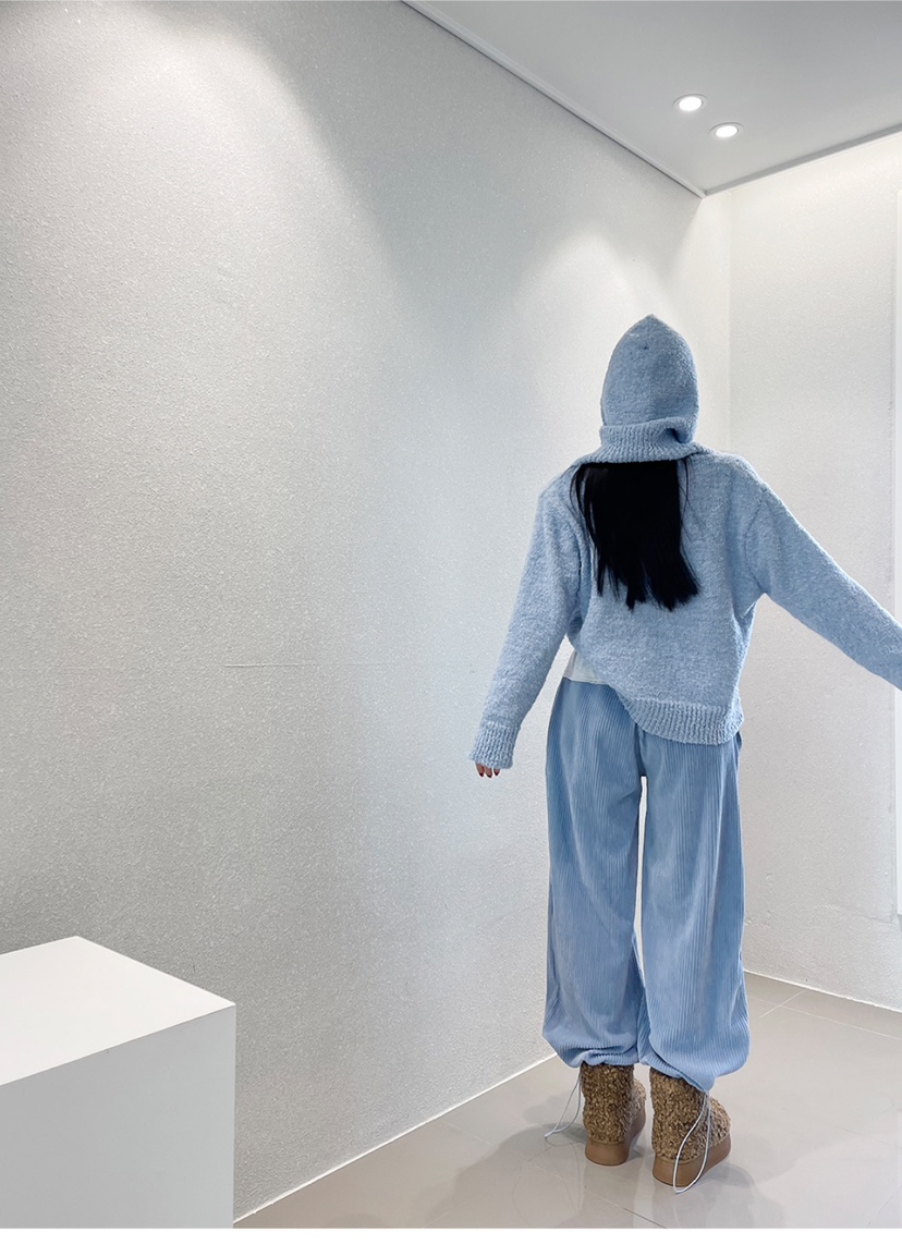 THEMAY/UNA韓國直郵女士新款推薦職業24秋夏休閑休閑褲羅紋THEMAY/UNA休閑褲