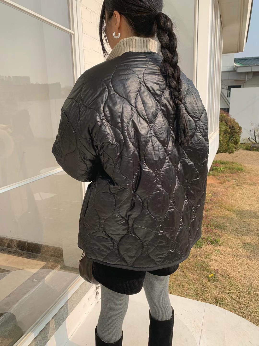 OWL韓國直郵女士新款真品人氣時尚休閑職業熱賣短款大衣雙面OWL短款大衣