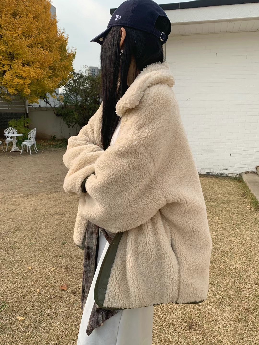 OWL韓國直郵女士新款真品人氣時尚休閑職業熱賣短款大衣雙面OWL短款大衣
