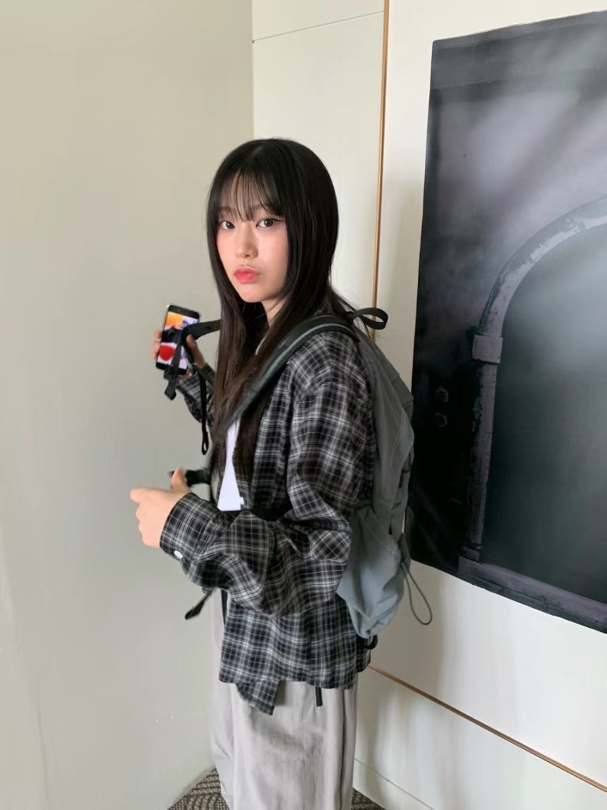 SOUFFLE東大門直郵女裝新品熱賣人氣真品休閑襯衫蕾絲衫格子SOUFFLE襯衫/蕾絲衫