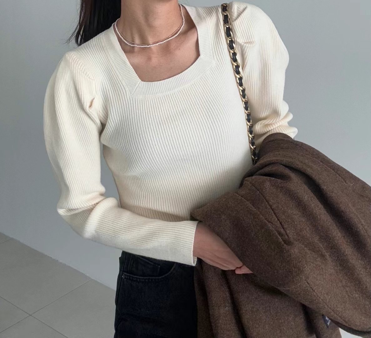 RIPPLE韓國直郵女裝新品24秋冬熱賣人氣休閑時尚職業針織衫RIPPLE針織衫圖色3