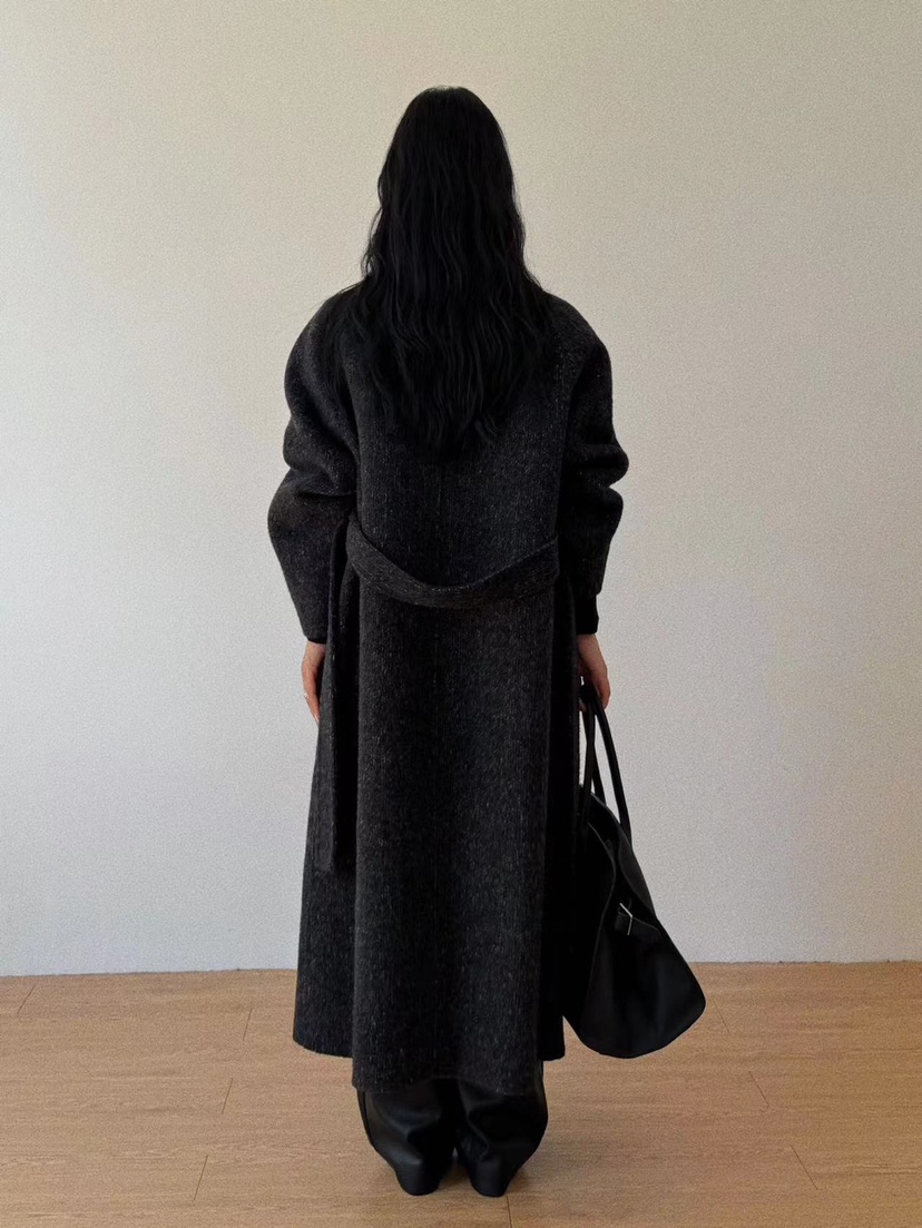 BONHEUR韓國直郵東大門實拍女裝新款真品中長款大衣手工制作含腰帶BONHEUR-2件起中長款大衣