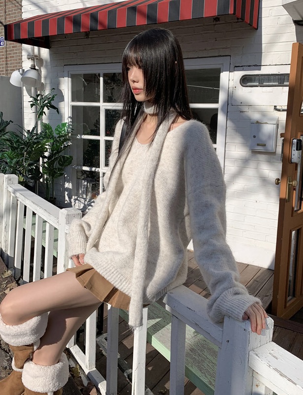 BONHEUR韓國直郵東大門實拍女裝新品職業24秋冬針織衫含脖帶BONHEUR-2件起針織衫