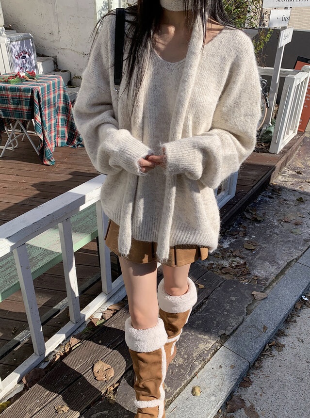 BONHEUR韓國直郵東大門實拍女裝新品職業24秋冬針織衫含脖帶BONHEUR-2件起針織衫