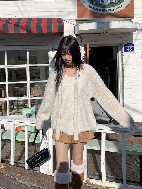 BONHEUR韓國直郵東大門實拍女裝新品職業24秋冬針織衫含脖帶BONHEUR-2件起針織衫