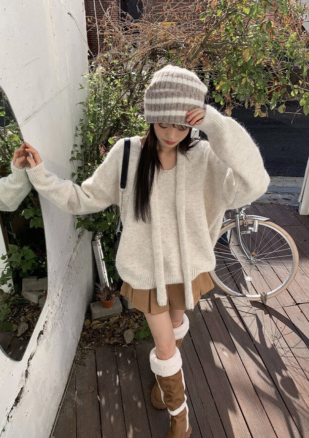 BONHEUR韓國直郵東大門實拍女裝新品職業24秋冬針織衫含脖帶BONHEUR-2件起針織衫