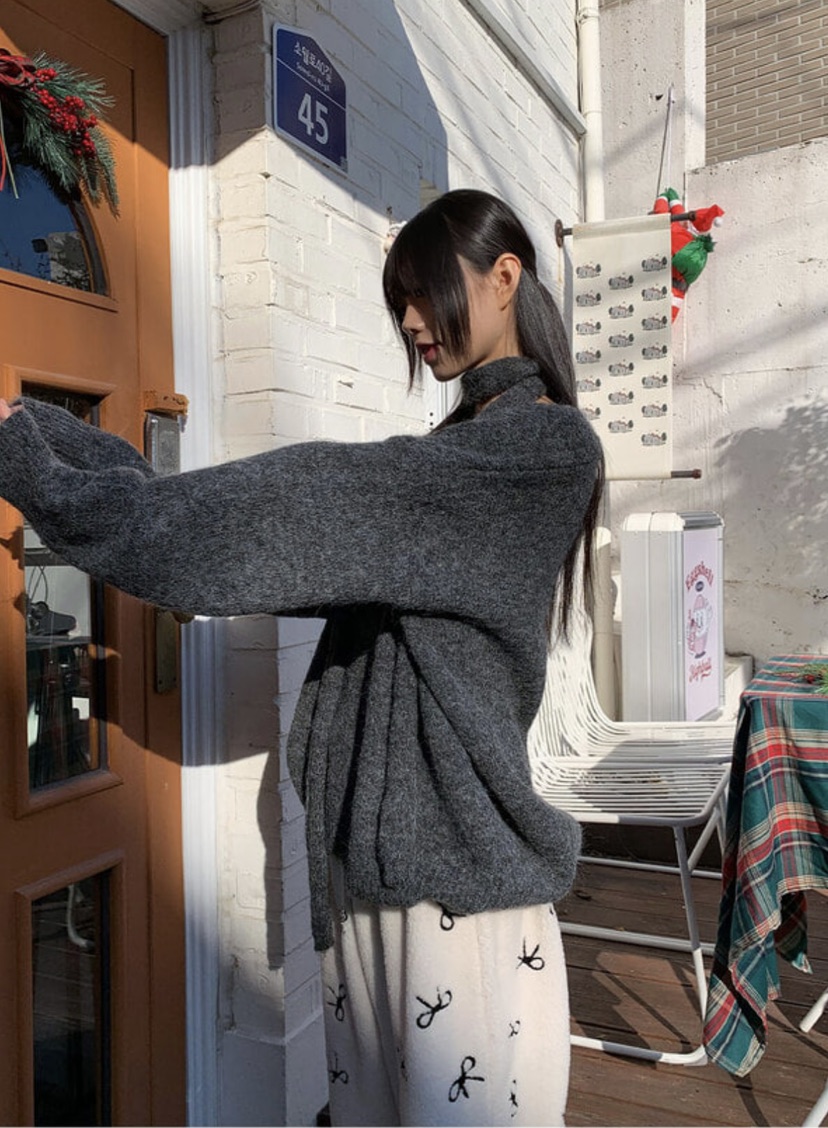 BONHEUR韓國直郵東大門實拍女裝新品職業24秋冬針織衫含脖帶BONHEUR-2件起針織衫