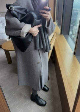 BONHEUR韓國直郵東大門實拍女裝新款24秋冬中長款大衣手工制作BONHEUR-2件起中長款大衣