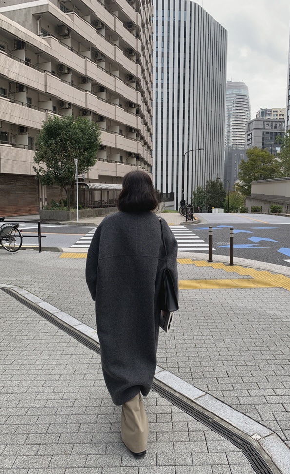 BONHEUR韓國直郵東大門實拍女裝新款24秋冬中長款大衣手工制作BONHEUR-2件起中長款大衣
