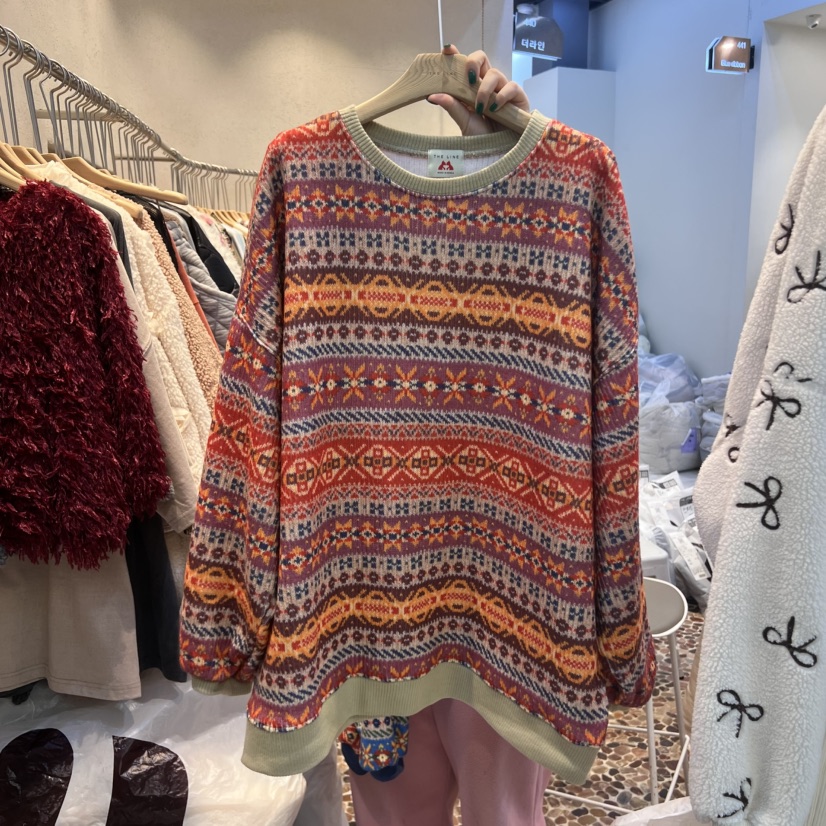 THE LINE-暫停直郵韓國代購女裝新品真品休閑人氣衛衣加絨THE LINE-q衛衣圖色1