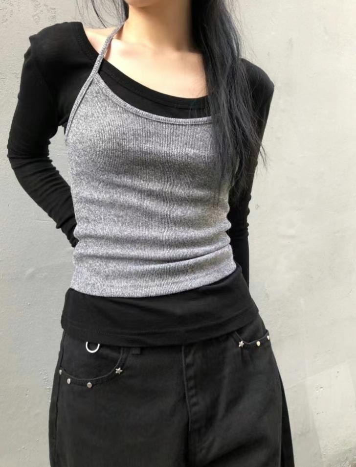 STREET韓國直郵東大門代購女裝新品推薦休閑職業24秋冬長袖T恤STREET長袖T恤
