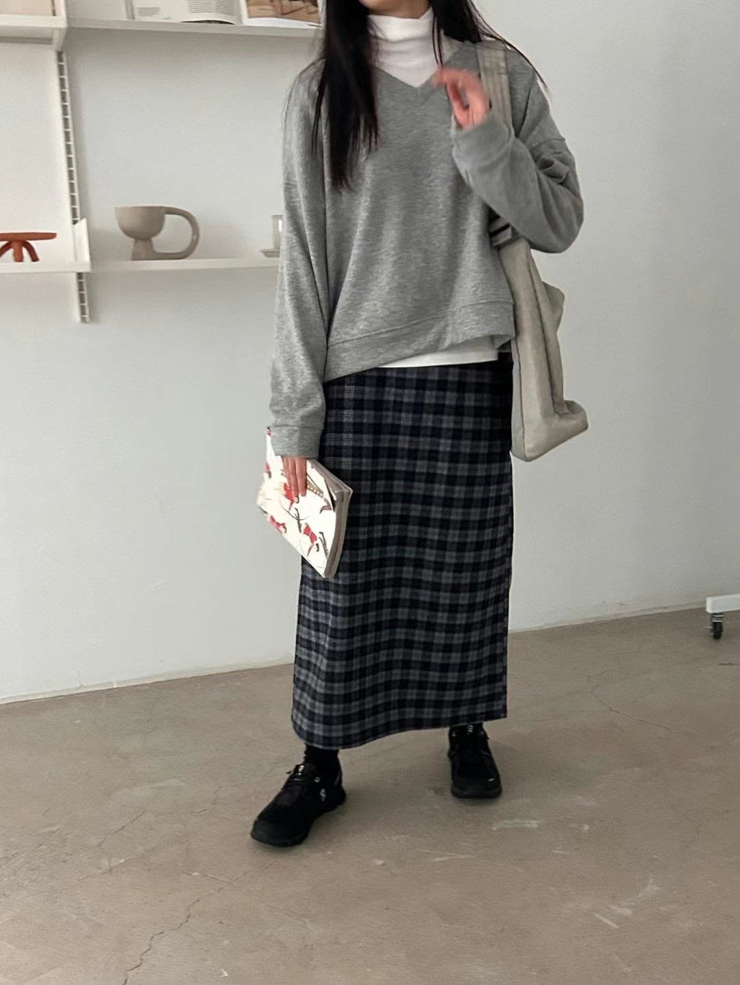 LANDMARK韓國直郵東大門實拍女裝新品真品休閑24秋冬時尚長裙LANDMARK長裙
