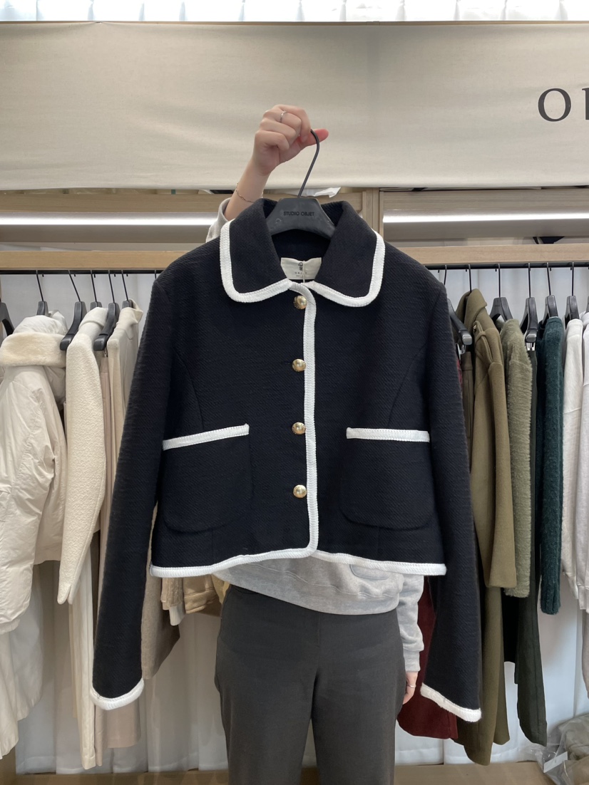 love us u/OBJET東大門實拍女士新款職業24秋夏夾克花呢love us u/OBJET夾克