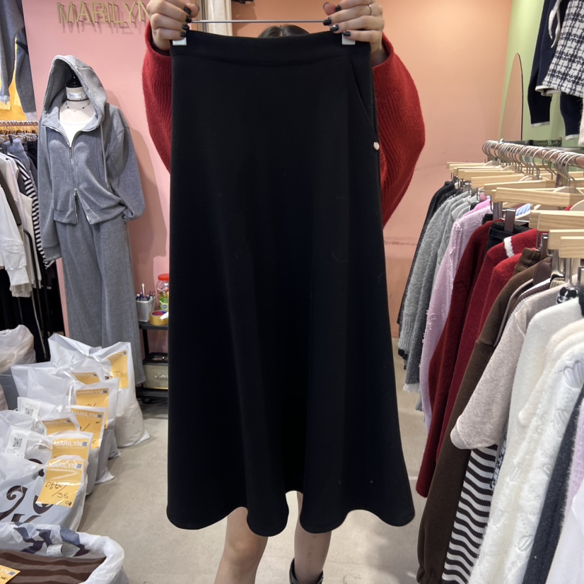 MARILYN韓國代購女裝新款真品職業24秋夏時尚半身裙中短裙加絨MARILYN半身裙/中短裙圖色2