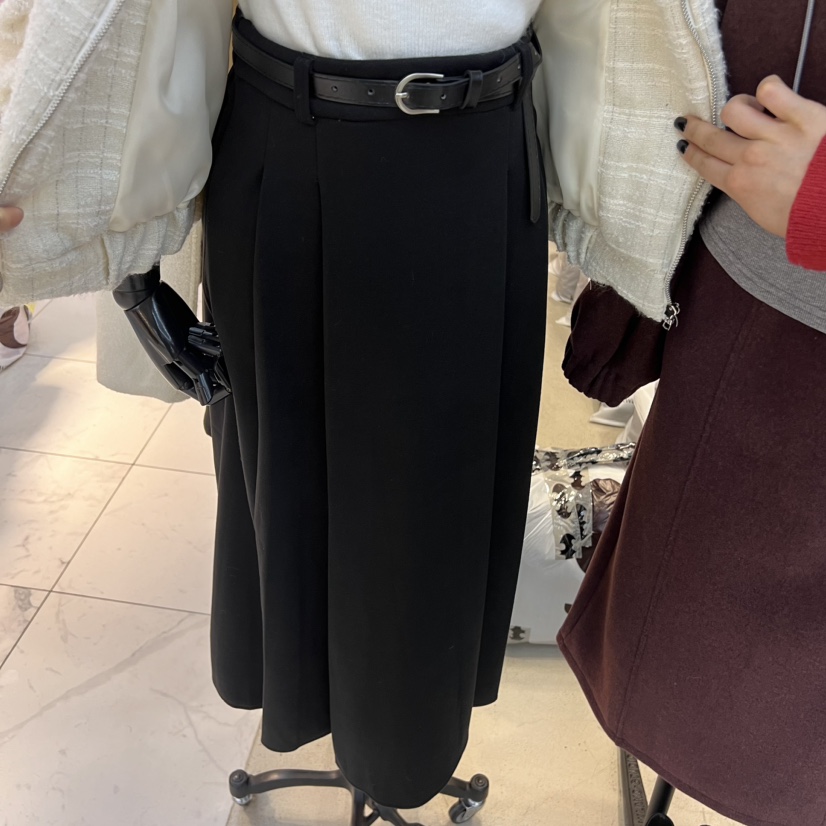 MARILYN東大門代購女裝新品人氣職業半身裙中短裙包含腰帶褶皺MARILYN半身裙/中短裙圖色2