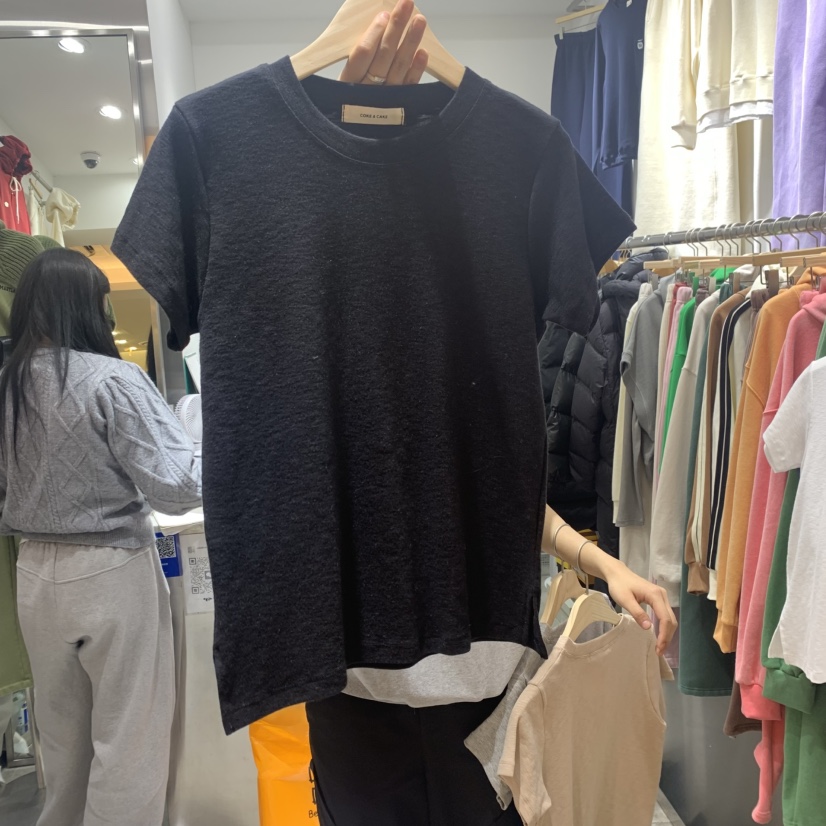 COKE CAKE韓國代購女裝新品推薦熱賣24秋夏真品人氣職業T恤CHAET恤圖色3