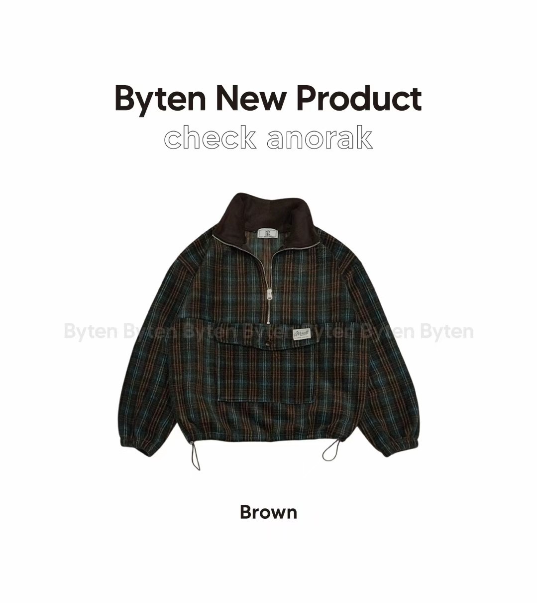 BYTEN東大門實拍女士新品24秋夏熱賣職業人氣真品休閑衛衣格紋BYTEN衛衣圖色2