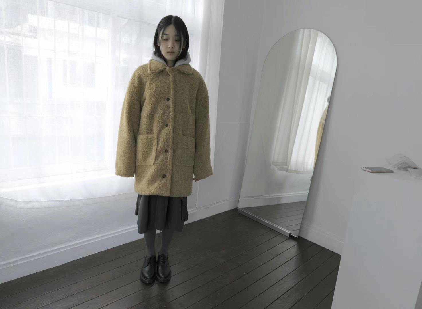 EN`TEN韓國直郵女士新款推薦時尚真品人氣中長款大衣小飛象EN`TEN中長款大衣圖色2