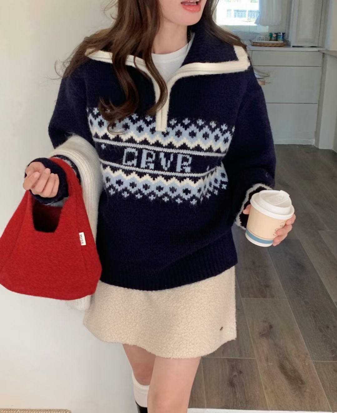 MELROSE直郵韓國代購女裝新款時尚熱賣推薦真品職業人氣針織衫MELROSE針織衫