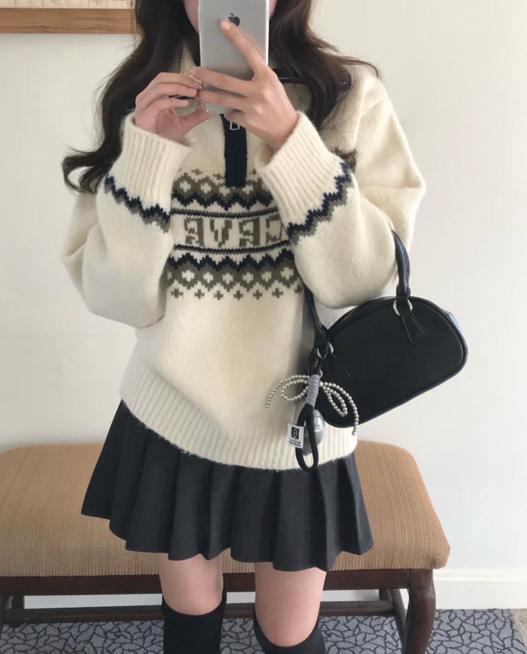 MELROSE直郵韓國代購女裝新款時尚熱賣推薦真品職業人氣針織衫MELROSE針織衫圖色2