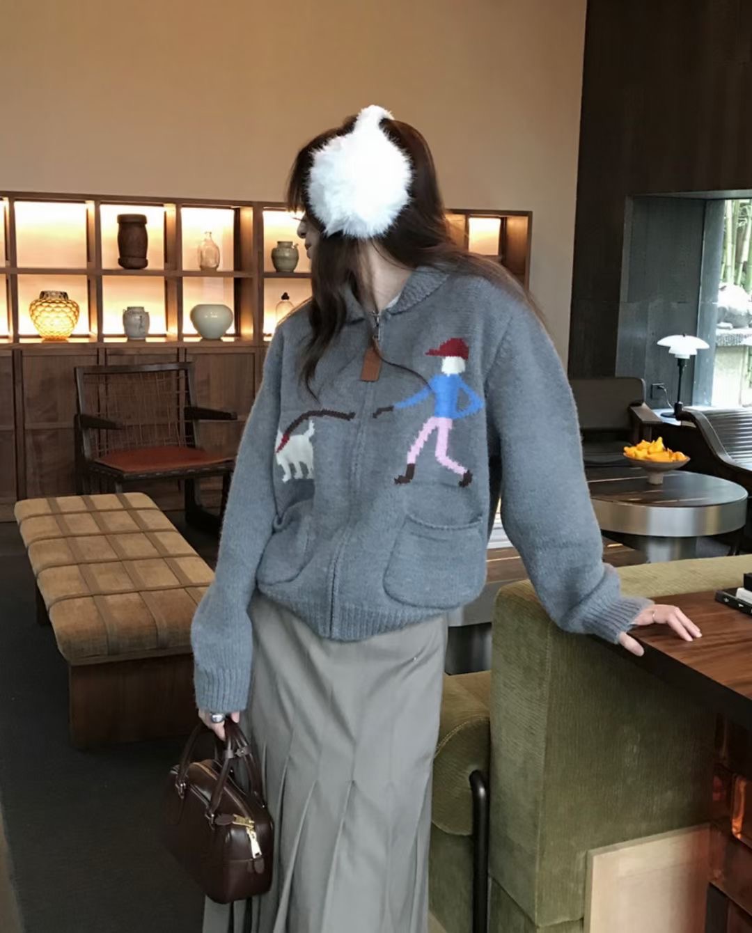 MELROSE直郵韓國代購女裝新品真品24秋冬人氣熱賣職業針織衫MELROSE針織衫