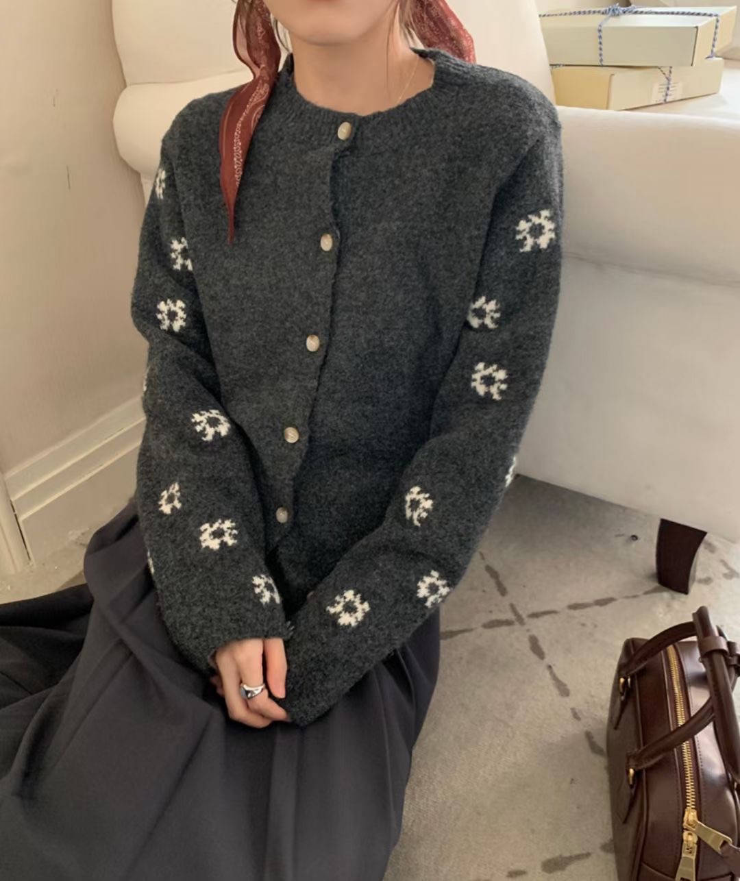 MELROSE韓國直郵女裝新款職業休閑真品時尚人氣24秋冬針織衫MELROSE針織衫圖色2