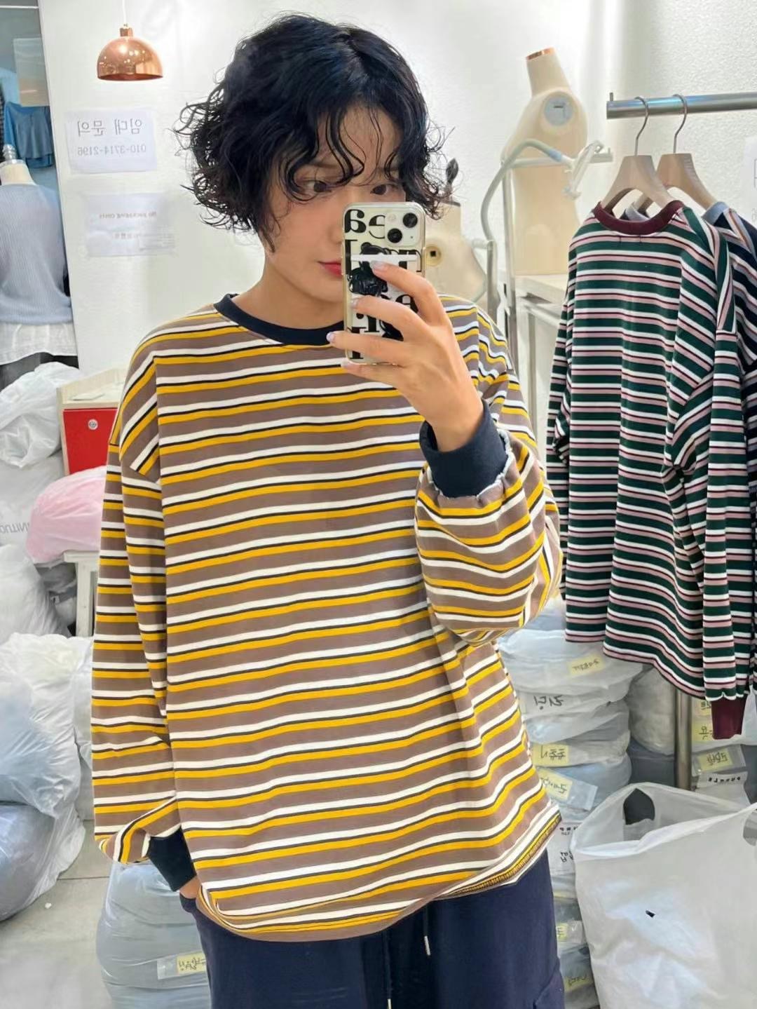 TREEAN韓國直郵東大門實拍女裝新品人氣職業真品24秋冬長袖T恤TREEAN長袖T恤