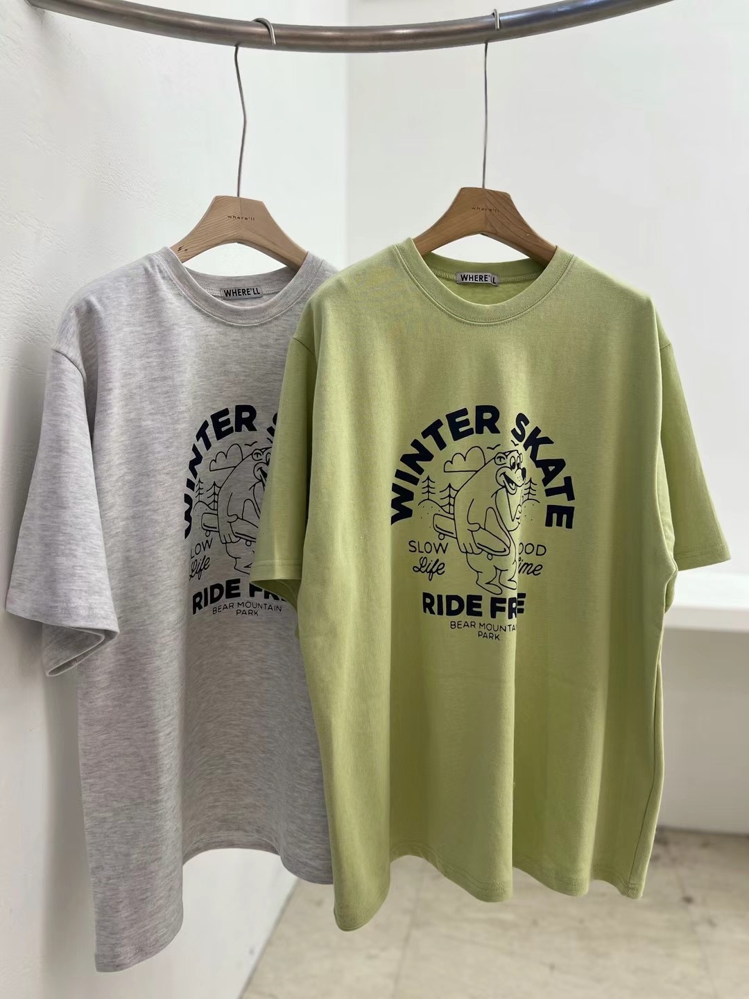 WHERELL韓國直郵女士新品推薦休閑人氣真品熱賣24秋冬職業T恤GROW-WHERELLT恤