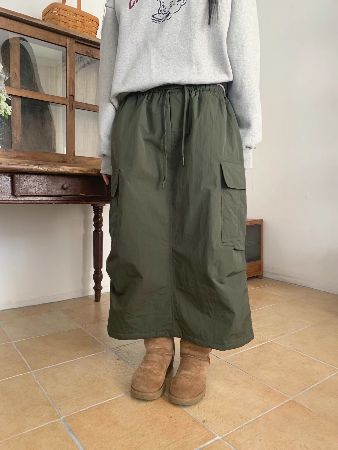 WHERELL東大門代購女裝新品職業推薦人氣24秋冬熱賣長裙填充GROW-WHERELL長裙