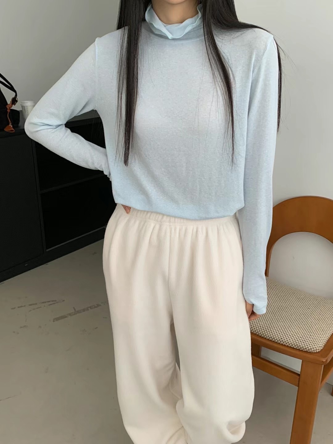 WADE東大門實拍女裝新款休閑真品人氣推薦24秋冬職業長袖T恤WADE長袖T恤