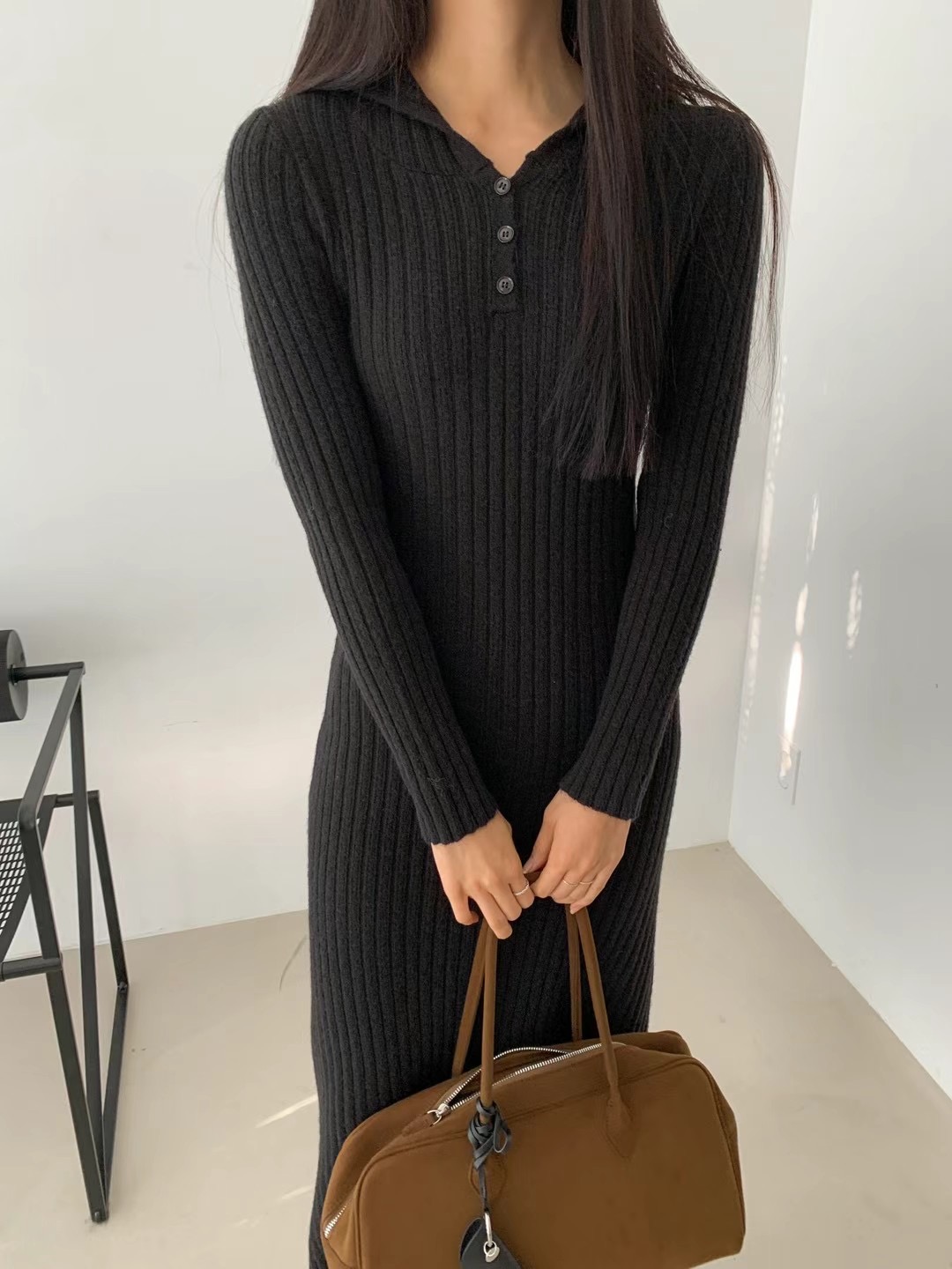 WADE東大門代購女裝新款推薦人氣職業真品時尚24秋冬連衣裙連帽WADE連衣裙