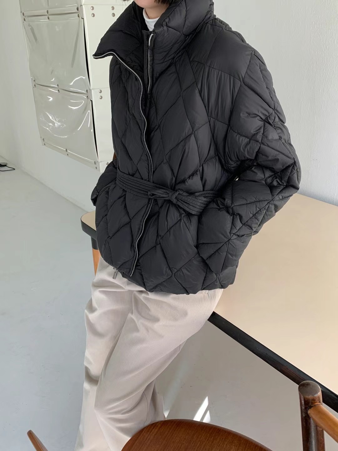 WADE東大門實拍女士新款24秋冬推薦休閑熱賣短款大衣含腰帶WADE短款大衣