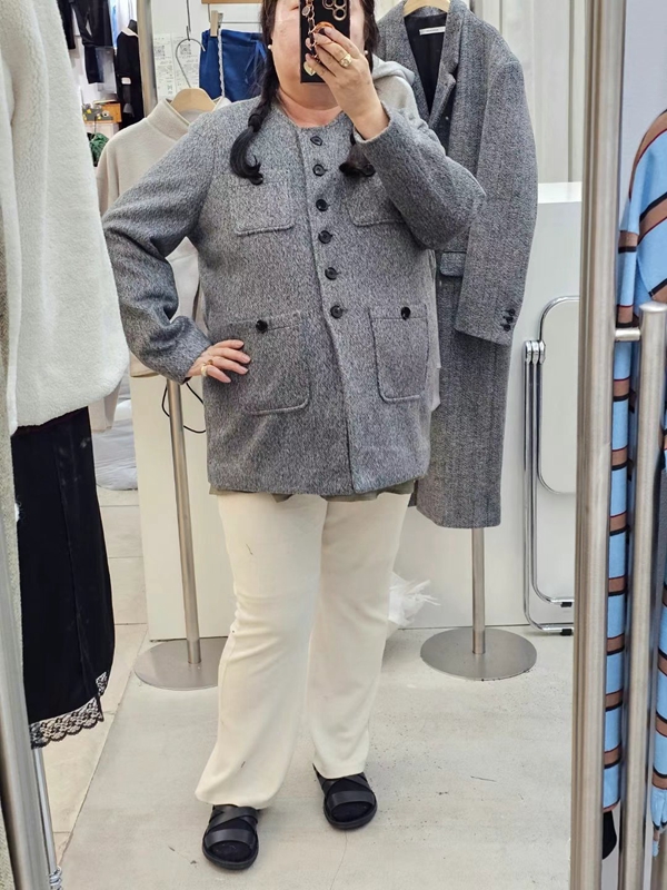DODO韓國代購女裝新品熱賣職業推薦真品時尚人氣夾克羊毛長款DODO夾克