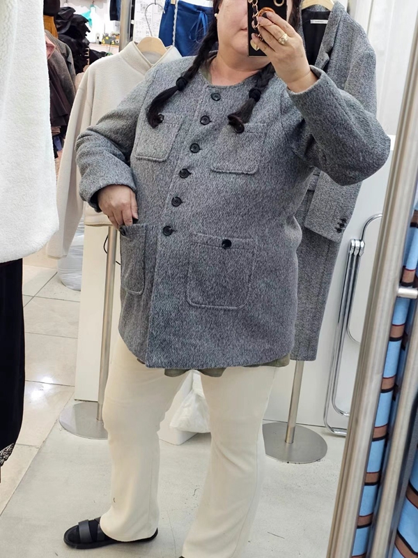 DODO韓國代購女裝新品熱賣職業推薦真品時尚人氣夾克羊毛長款DODO夾克圖色2