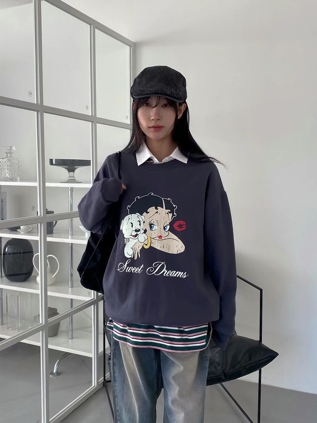 AMIABLE東大門直郵女裝新品推薦休閑24秋冬真品時尚熱賣衛衣AMIABLE衛衣圖色1