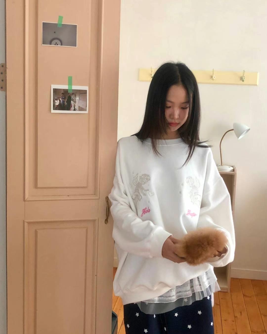 EXCUSE韓國直郵東大門實拍女裝新品人氣時尚熱賣休閑24秋冬衛衣EXCUSE衛衣圖色2