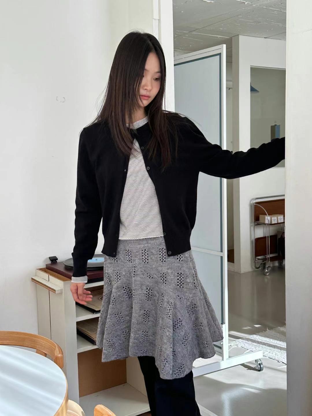 EXCUSE韓國直郵東大門實拍女裝新款24秋冬職業半身裙中短裙EXCUSE半身裙/中短裙