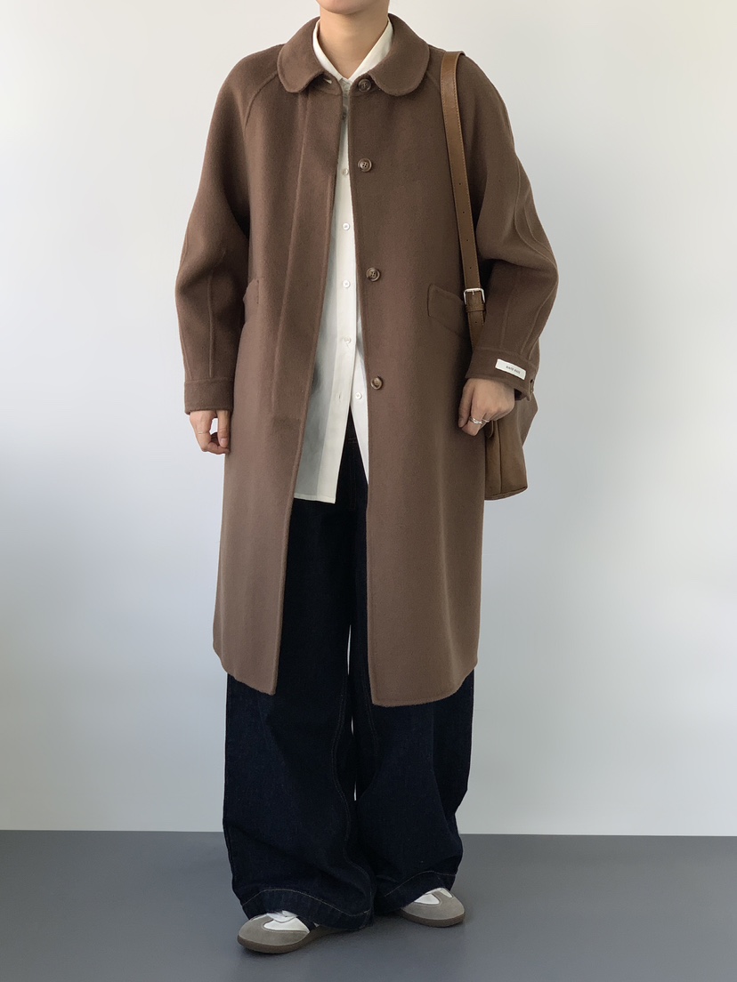 HER韓國直郵女裝新品人氣休閑熱賣時尚24秋冬職業中長款大衣HER中長款大衣