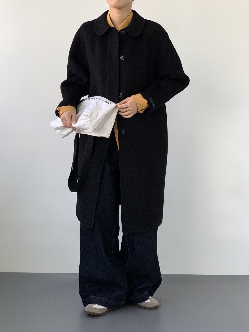 HER韓國直郵女裝新品人氣休閑熱賣時尚24秋冬職業中長款大衣HER中長款大衣