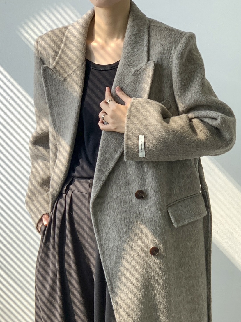 HER韓國直郵東大門實拍女裝新款熱賣推薦24秋冬中長款大衣含腰帶HER中長款大衣