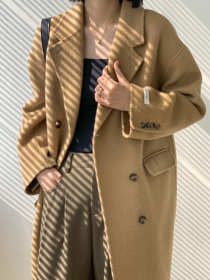 HER韓國直郵東大門實拍女裝新款職業真品休閑熱賣中長款大衣HER中長款大衣