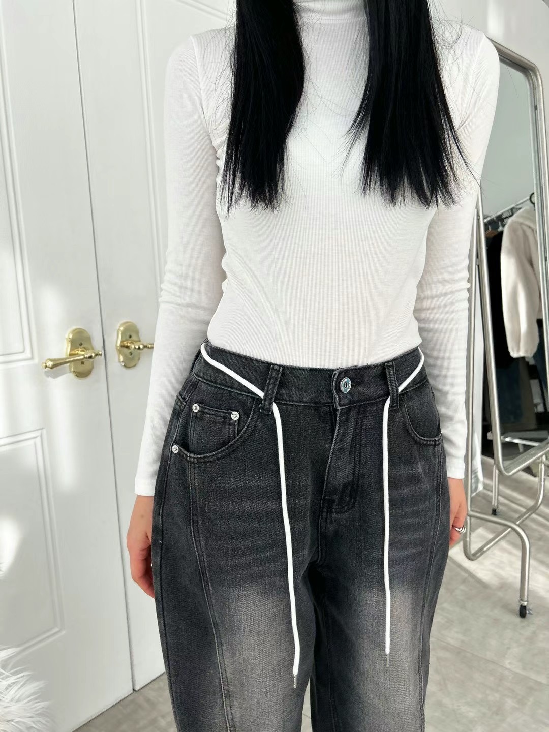 BLUE GIRL韓國直郵東大門實拍女裝新品熱賣真品24秋冬牛仔褲BLUE GIRL牛仔褲