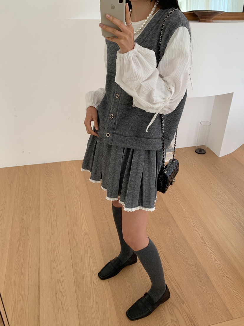 MILLIMETER韓國直郵東大門實拍女裝新品人氣職業24秋冬短裙MILLIMETER短裙