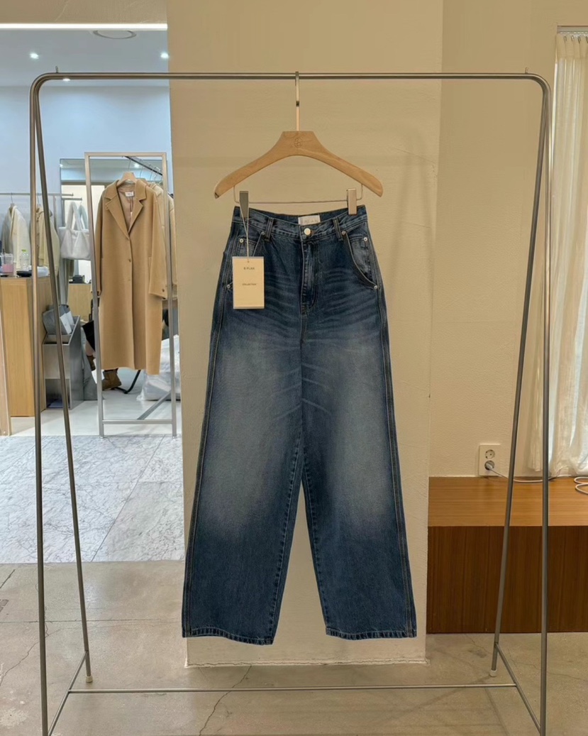 BPLAN韓國直郵東大門代購女裝新品24秋冬推薦職業時尚牛仔褲BPLAN牛仔褲圖色1